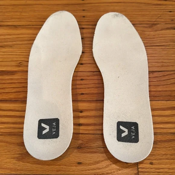 Veja Beige and White Athletic Shoes with Leopard Accent - Picture 5 of 7